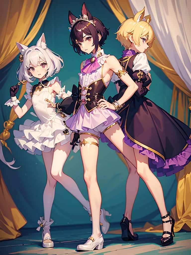 Prince, femboy, short hair, shorts,prince clothes, full body, mimi