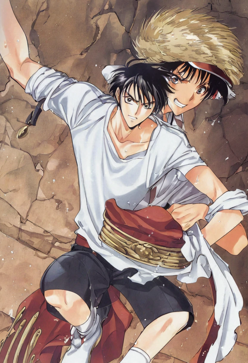 Luffy stretching his arm anime