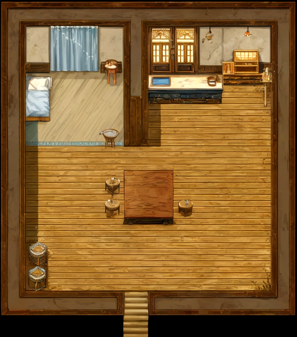 Room close-up,pixel art,There was a table and a chair, Role playing game maker style bedroom, Multidimensional cozy bistro, made in Role playing game maker, house interior, Old apartment, Role Playing Game Maker, Tilset, Inside the tavern, Weapon shop interior, Luxury Apartment, Role playing game maker, Ultra-detailed scenes, Tilset asset store, Complete House, RPG style, Pub Background