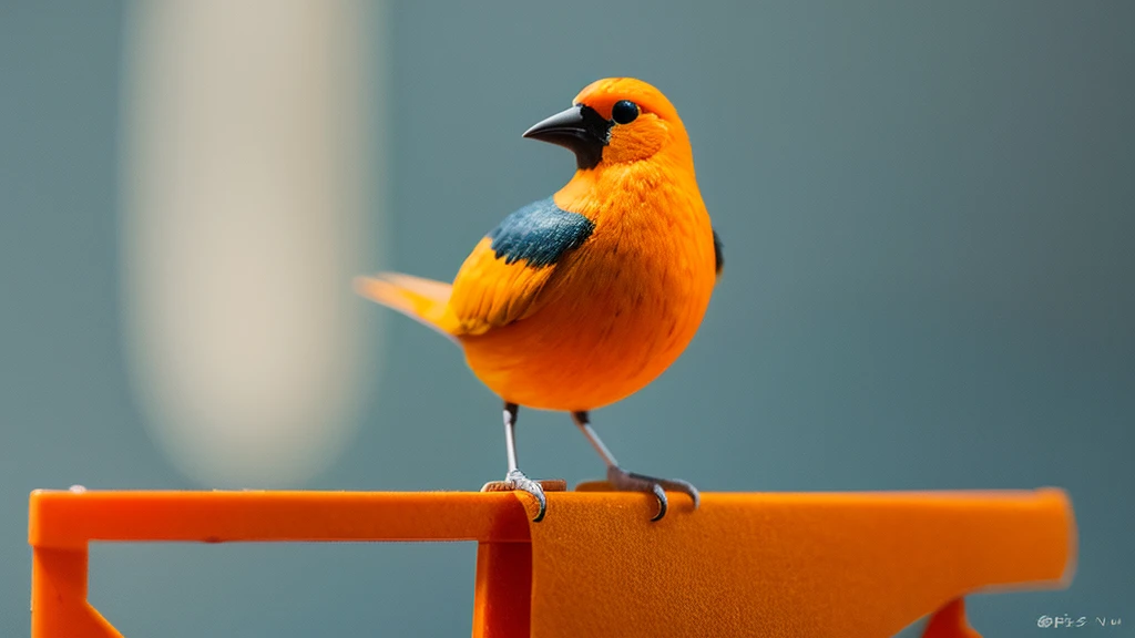 a little bird made of a fresh orange that has been cut open, photo-realistic techniques --ar 2:3 --stylize 400