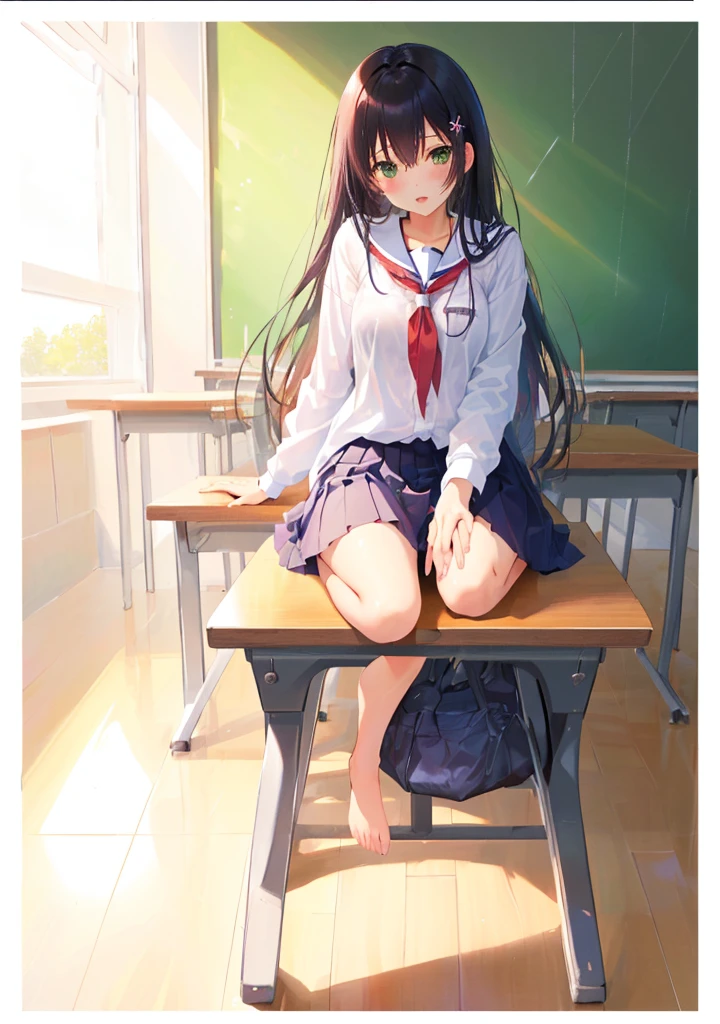 Spread your legs、Lower body nude,Wet、Take off your panties、Himena Fushimi、、When I rescued a beautiful S-class girl from being molested, it turned out to be my childhood friend sitting next to me.、Fushimi Hina、School classroom,