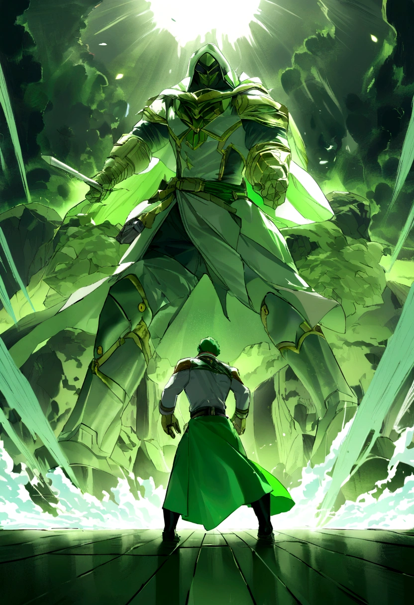 Al estimado de my hero academia en un salon de la ua pelinegra con poderes de canto con uniforme de falda verde con camisa blanca con detalles verde