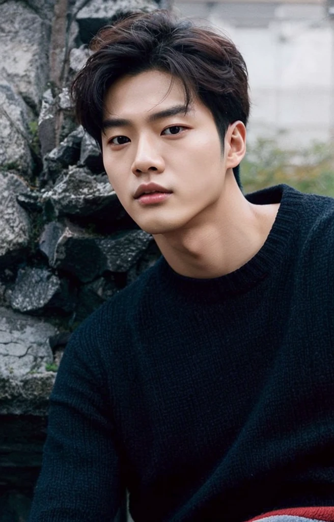 un primer plano de una persona sentada en un banco de piedra, Kim Doyoung, Wonbin Lee, Jung Jaehyun, siWoo Kim, Taejune Kim, Hyung Tae, inspirado por Zhang Han, Seseon Yoon, Jinyoung Shin, Woo Kim, Hong June Hyung, inspirado por Bian Shoumin, Joon Ahn, Shin Jeongho, por Ni Yuanlu