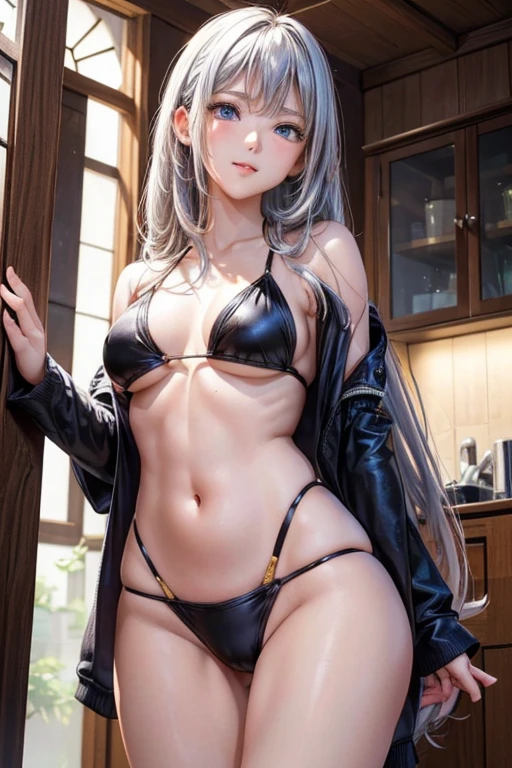 #基本事項
女of子が写真ofポーズをとっている, animeofかわいい女of子, (((一人of女of子, Baby Face, 16 years old))),
BREAK
#Clothing Accessories
(Inspired by flames(red on black)of(one piece)competition swimsuit + barefoot, back, belly button),
((金色ofフープピアス)),
BREAK
#Features
(Silver Hair:1.4, Chest-length sideburns, Long Hair : Hair blowing in the wind + Curly hair + ボサボサof髪),
(Droopy eyes,blue eyes), (Big Breasts), (Big Ass),
BREAK
#expression
(smile),
#background environment
((noon + 屋外ofプール:1.4 + Sunshine + shower)),
#composition
(Are standing:1.4, Face the viewer:1.4, from below:1.4, Sexy pose, Cowboy Shot:1.4),
BREAK
#体ofパーツ要素
(Beautiful Hair,光沢ofある髪),
(double eyelid, Long eyelashes),
(細かい目of表現, Beautiful and delicate eyes, Sparkling eyes, 目of反射),
(人間of耳),
(Beautiful Nose, Thin Nose),
(Glossy lips, Beautiful Lips, Thick lips), (左右対称of顔立ち),
(Detailed skin, キメofある肌, Beautiful Skin),
BREAK
#Quality
(((highest quality)), ((masterpiece)), ((Very detailed))), ((High resolution), (16k,1080p)),
(Realistic), (Anatomically correct),
((comics, anime)), (3DCG), CG illustration,