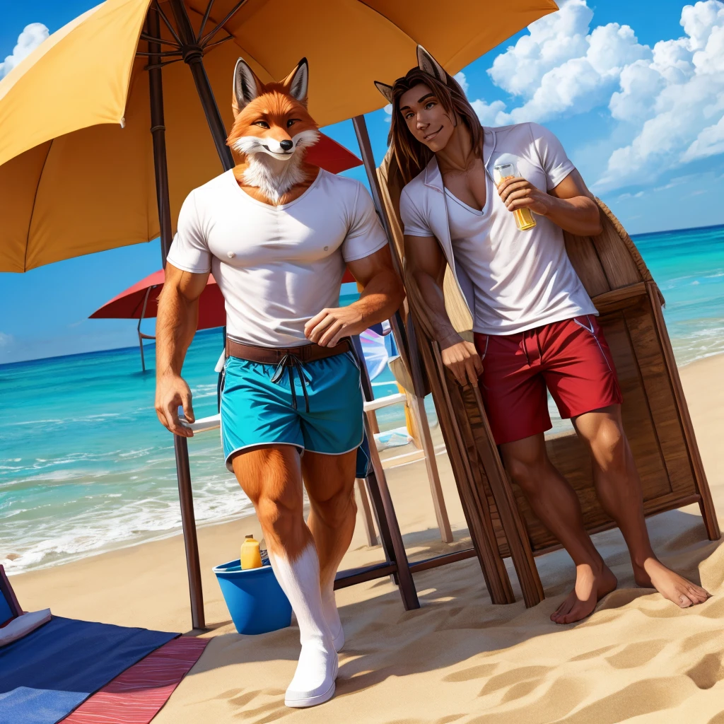 Practical , Handsome fox casual wear, beach ,permanent