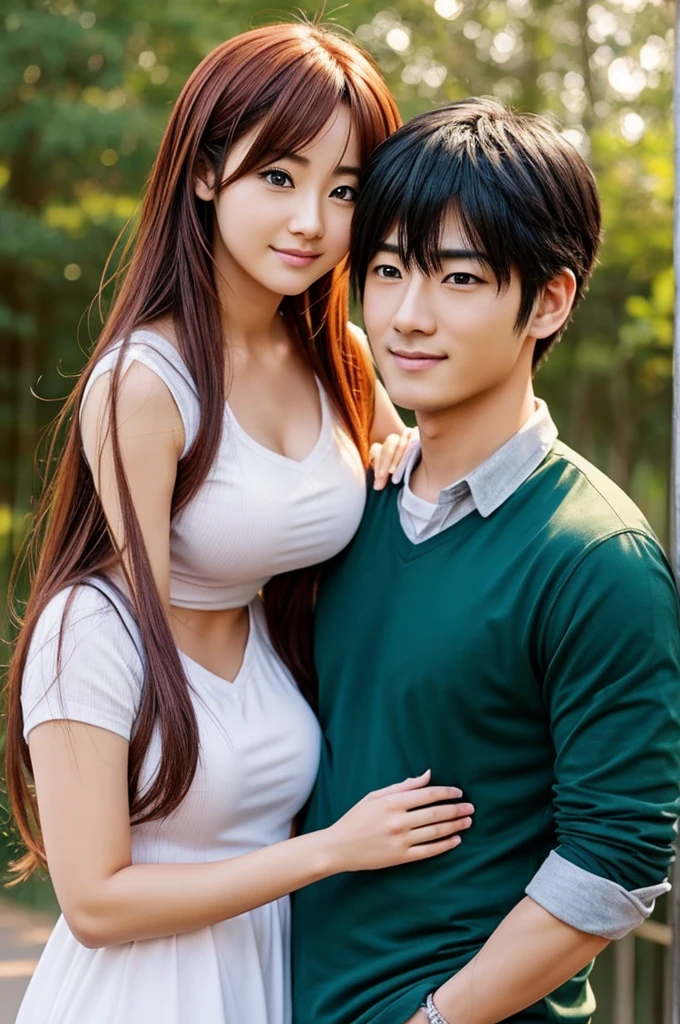 Please create anime realistic couples 