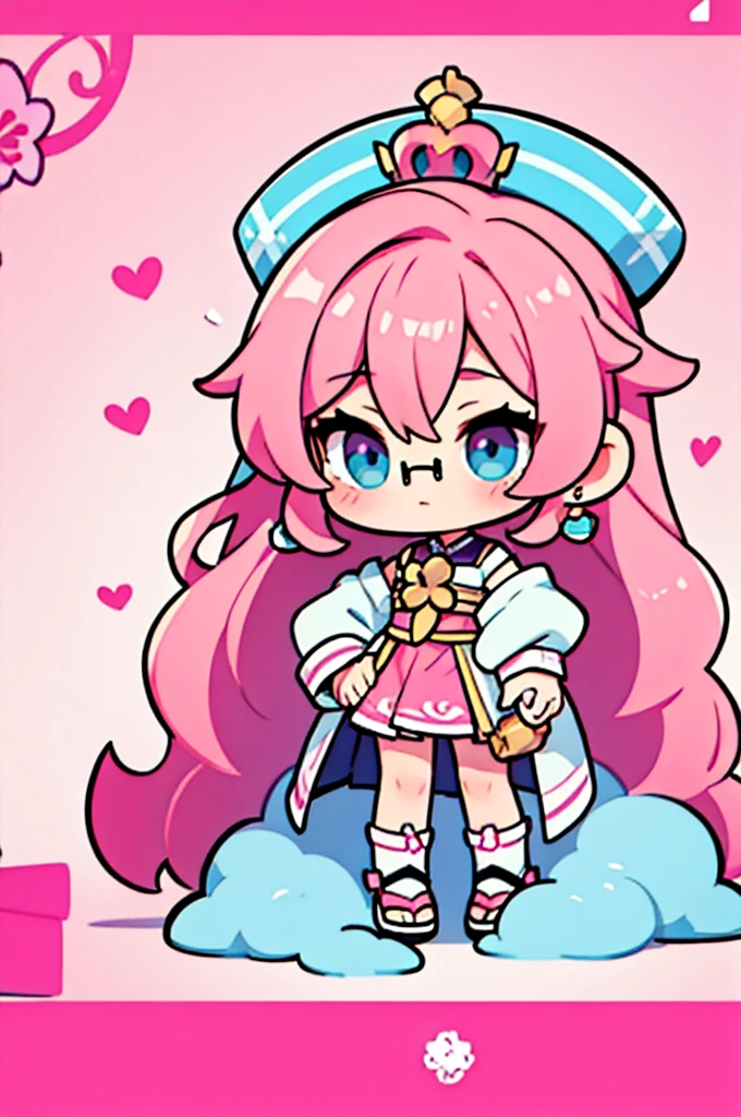 man ,cartoon girl with pink hair and glasses wearing a crown, ((pink)), Official fan art, The delicate androgynous prince, anime moe art style, beautiful androgynous prince, cute art style, Chibi style, 🍁 cute, Kawaii Chibi, ❤🔥🍄🌪, Chibi Art, Fan Art Demon Slayer Rui, cute character, Maple character art, High quality fan art