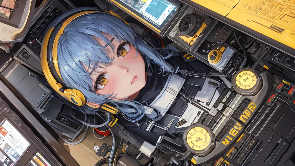 Ultra-detailed and ultra-realistic, This image contains、It shows a  astronaut sitting intently in front of a control panel.。, surrounded by a complex array of flashing lights and complicated machinery.. Children's youth々Shishi Face、Painted with sharp focus and exceptional detail。, He opened his eyes wide、目の前のVariety of表示や指標を見つめていた。. I furrowed my brow in concentration.、Sweat on the forehead, Demonstrate the tension and importance of the situation.

The control room is soft, Surrounding glow, Long Cast, Dynamic shadows that enhance the depth and texture of every component and surface. Wires and cables snake across the panel, Variety of