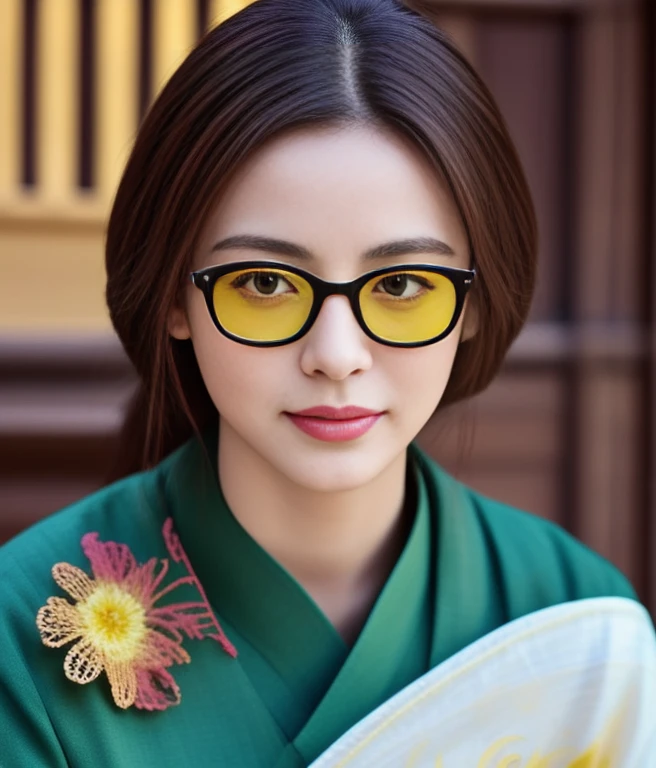 Close-up of woman in yellow and green dress, Heise-Lian Yan Fang, Chinese woman, palace , girl in hanfu, gongbi, ancient chinese beauty, korean woman, Inspired by Yoon Doo Seo, Chinese girl, beautiful south korean woman, Chinese princess, Yun Ling, traditional chinese, Inspiration from Woobin, Asian features