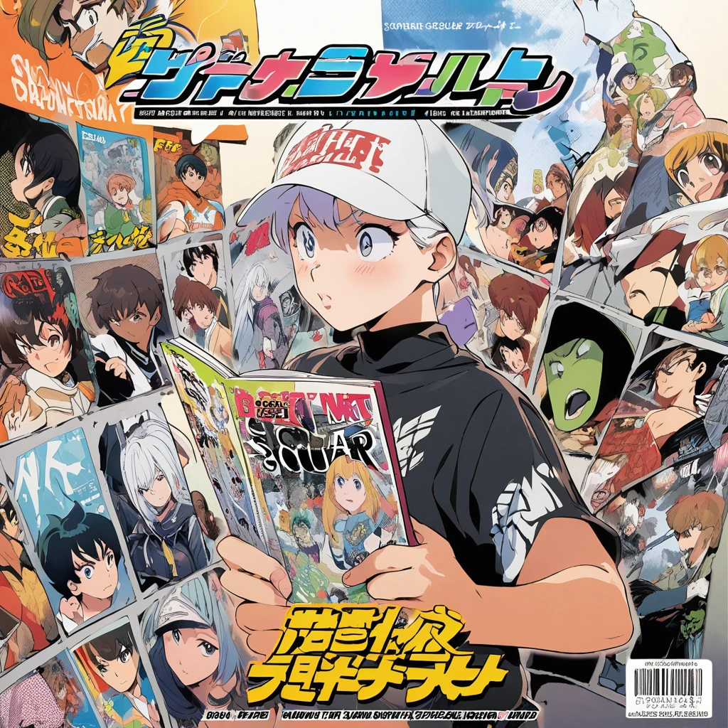 several charactes, manga cover, shonen, design scholar