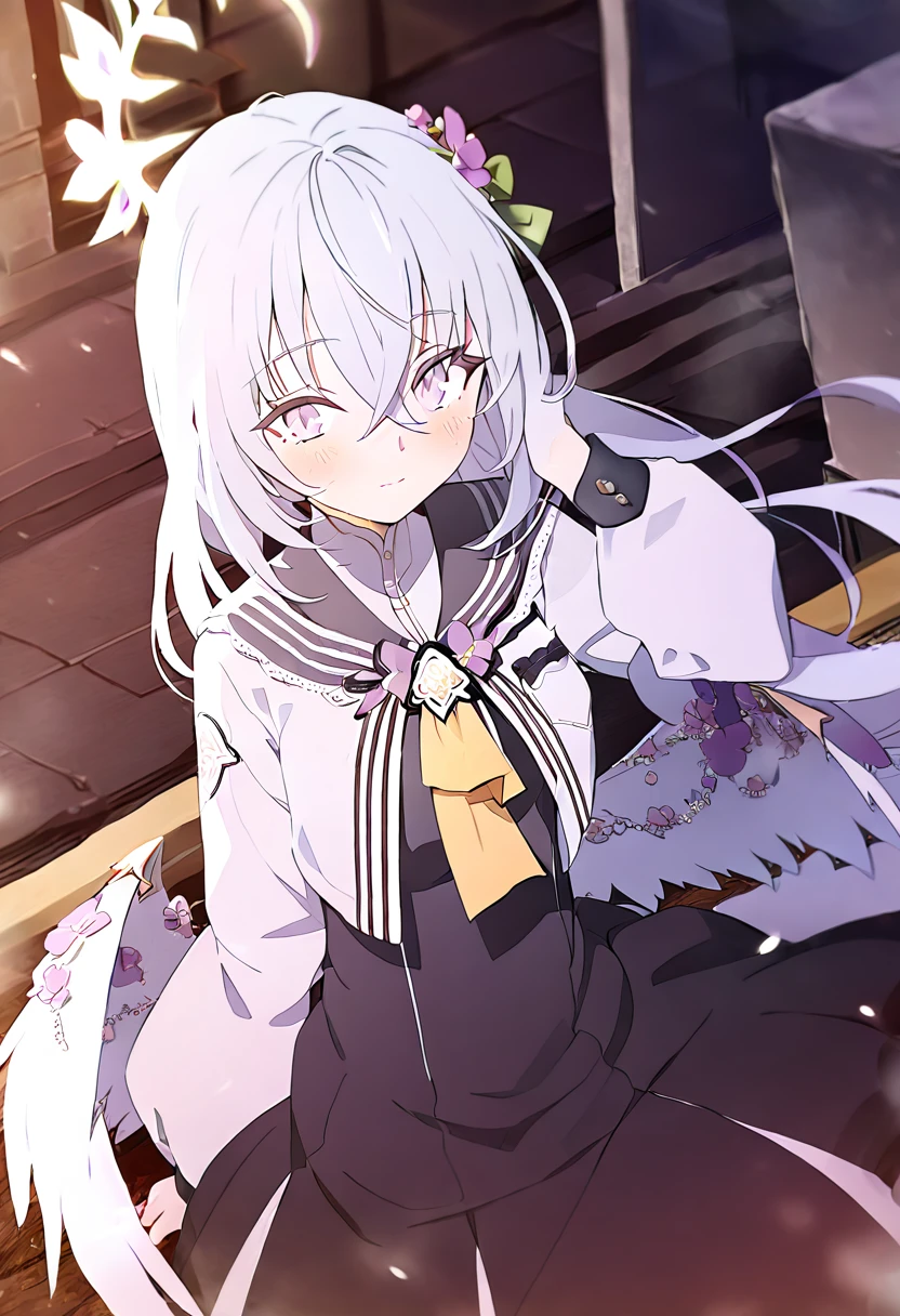 azusa \(blue archive\), 1girl, blush, little smile, June bride