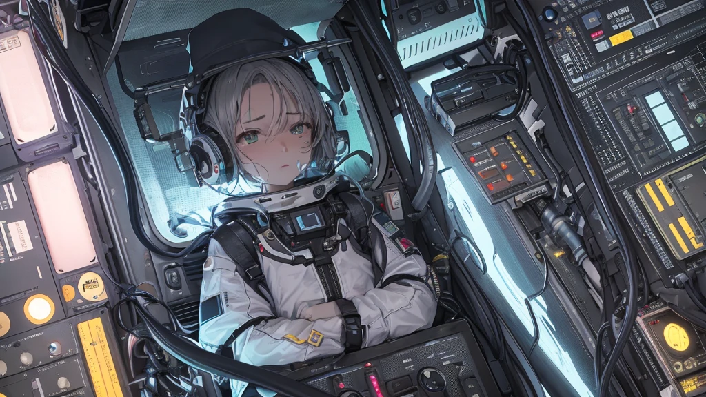 Ultra-detailed and ultra-realistic, This image contains、It shows a astronaut sitting intently in front of a control panel.。, surrounded by a complex array of flashing lights and complicated machinery.. Children's youth々Shishi Face、Painted with sharp focus and exceptional detail。, He opened his eyes wide、目の前のVariety of表示や指標を見つめていた。. I furrowed my brow in concentration.、Sweat on the forehead, Demonstrate the tension and importance of the situation.
The control room is soft, Surrounding glow, Long Cast, Dynamic shadows that enhance the depth and texture of every component and surface. Wires and cables snake across the panel, Variety of,Gray-haired,Shortcuts,Forehead out