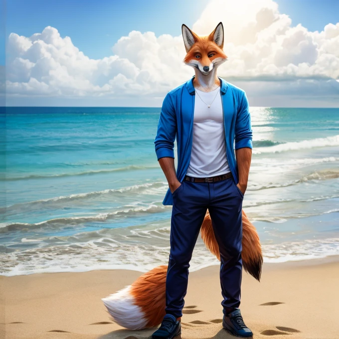 Practical , Handsome fox casual wear, beach ,permanent,individual