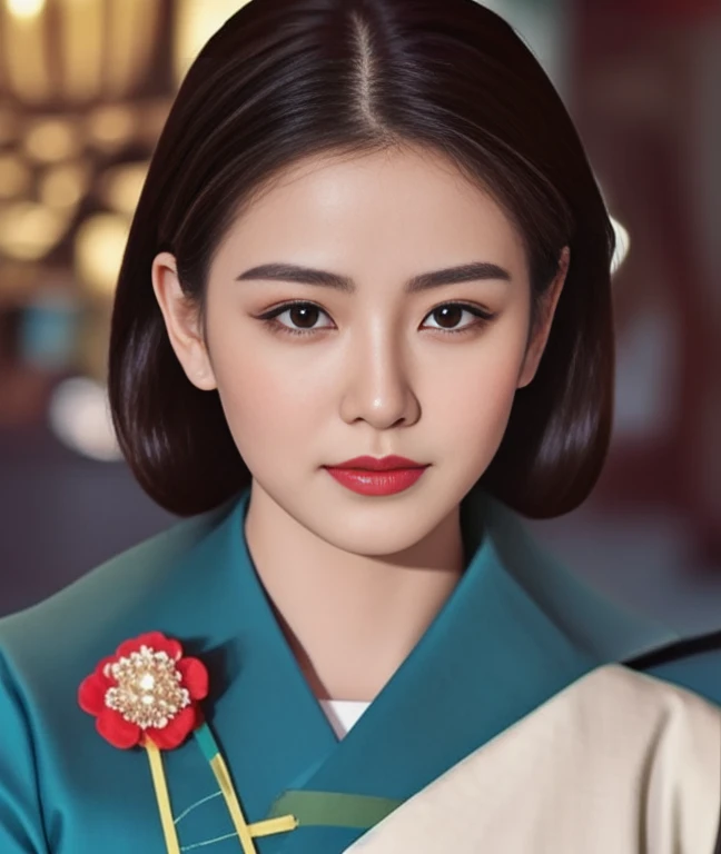 Close-up of woman in yellow and green dress, Heise-Lian Yan Fang, Chinese woman, palace , girl in hanfu, gongbi, ancient chinese beauty, korean woman, Inspired by Yoon Doo Seo, Chinese girl, beautiful south korean woman, Chinese princess, Yun Ling, traditional chinese, Inspiration from Woobin, Asian features