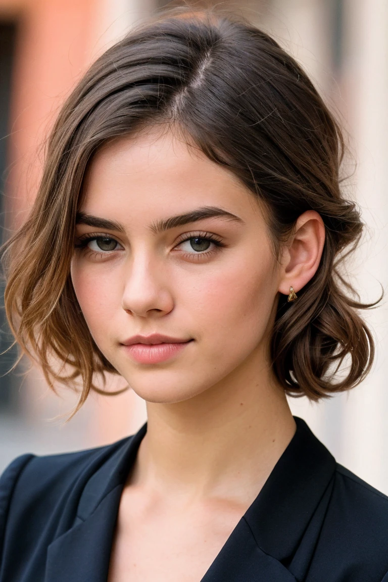 ((best quality)), ((Meisterwerk)), (Detailliert), Perfektes Gesicht(best quality)), ((Meisterwerk)), (Detailliert), Perfektes Gesicht,stunning realistic, photorealistic, photorealism, 1 beautiful spain girl,small nose,,Brown long hair,light curly hair,beautiful grey and hazel eyes,light sixpack