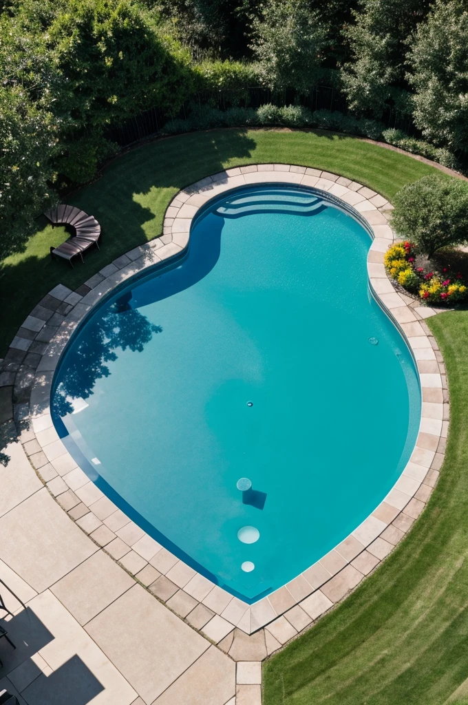a heart-shaped pool