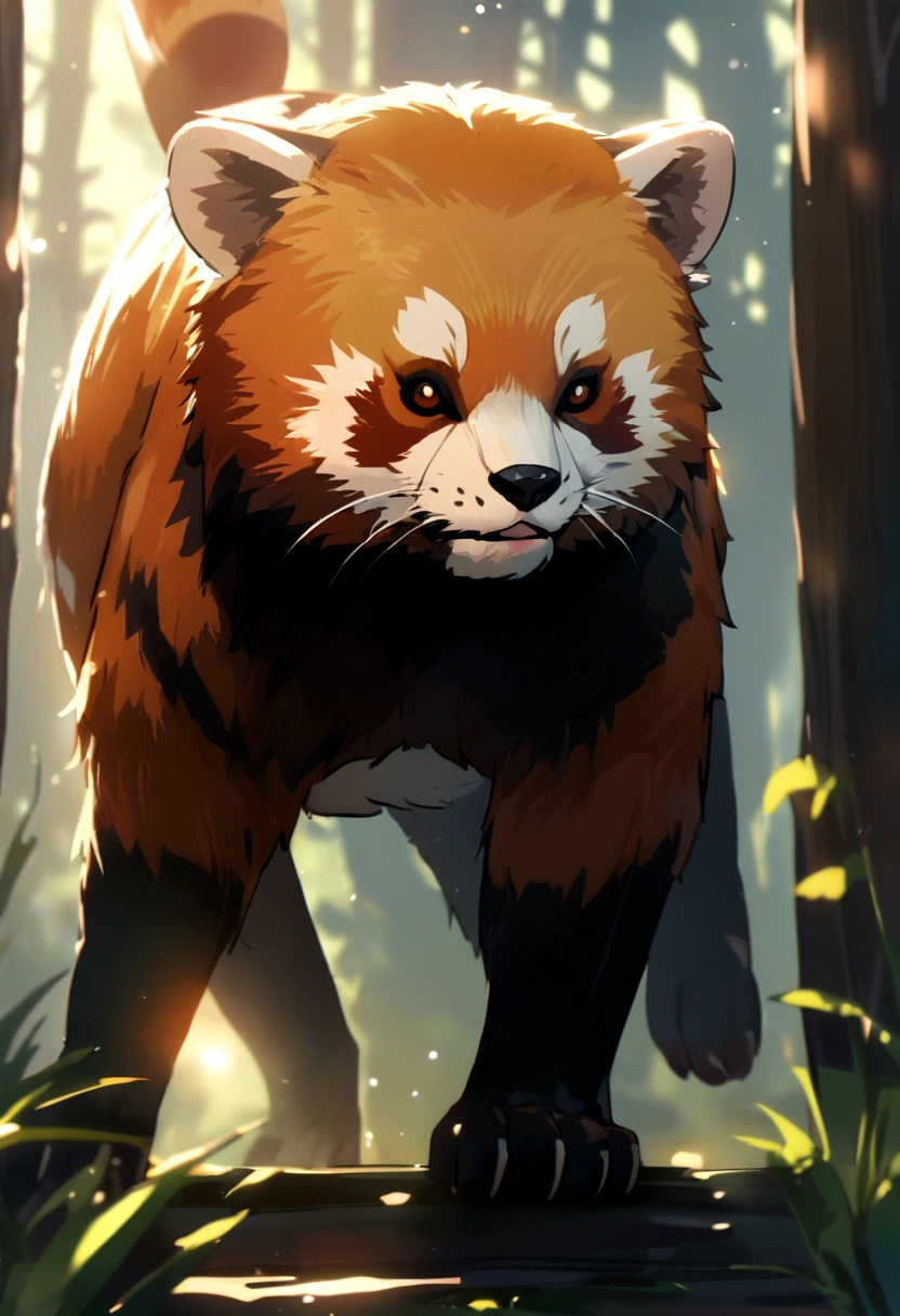 yellow red panda cartoon