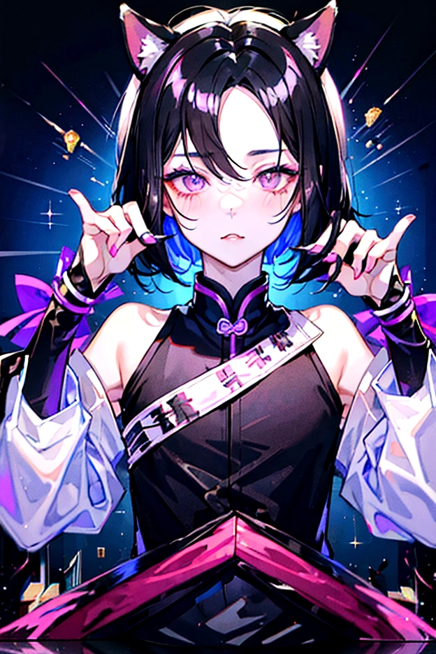 ,(((male:1.3))),((black hair:1.3)),(Shiny marble eyes:1.45),(forehead mark),(NSFW:1.15),((drooping dog ears:1.2)),(A lustrous, soft face:1.4),((blush、Waiting for a half-open kiss、Excited face:1.2)),((head down:1.3)),((POP and cute animal footprint background:1.25)),((Gorgeous Arabian costume:1.3)),(black、purple、white、pink),((paw pose:1.4))