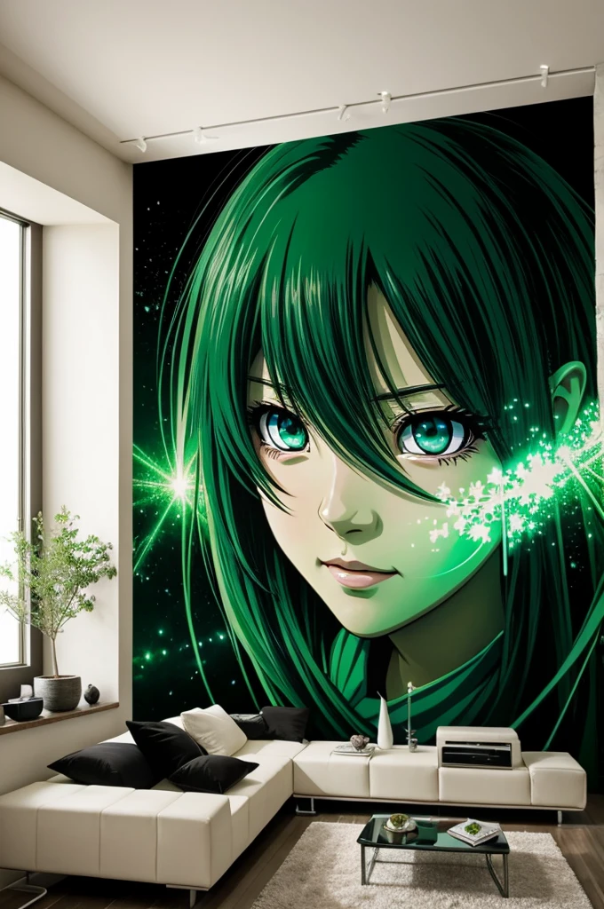 Chifuyu Matsuno de l'anime Tokyo Revengers dans un décor vert magnifique ses yeux ressortent