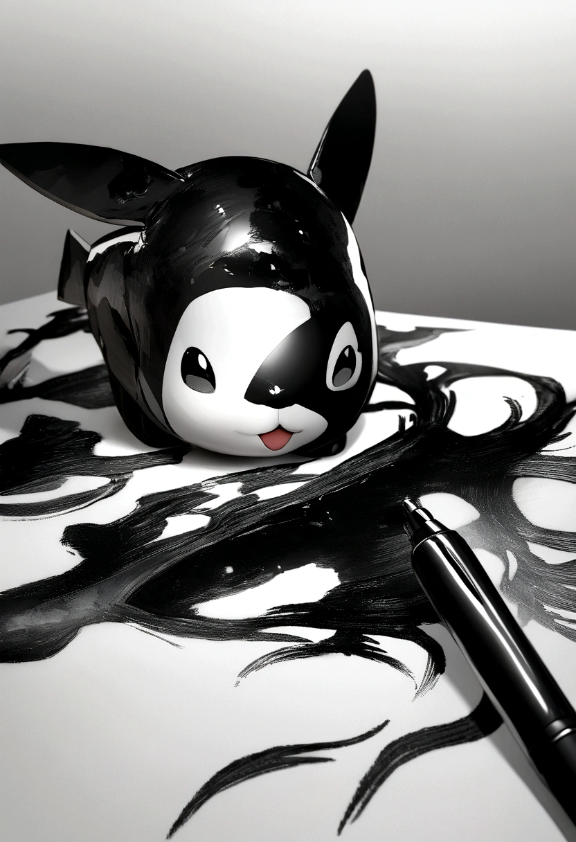 Sharp focus, masterpiece, Perfect composition, until, Chiaroscuro, art station, Octane Rendering, 8K, Ultra HD, Pikachu,Black and White,Ink Painting,Pikachu,Pokémon,cute,Ink Painting,Black and White,no color,Ink Painting,Black and White线稿