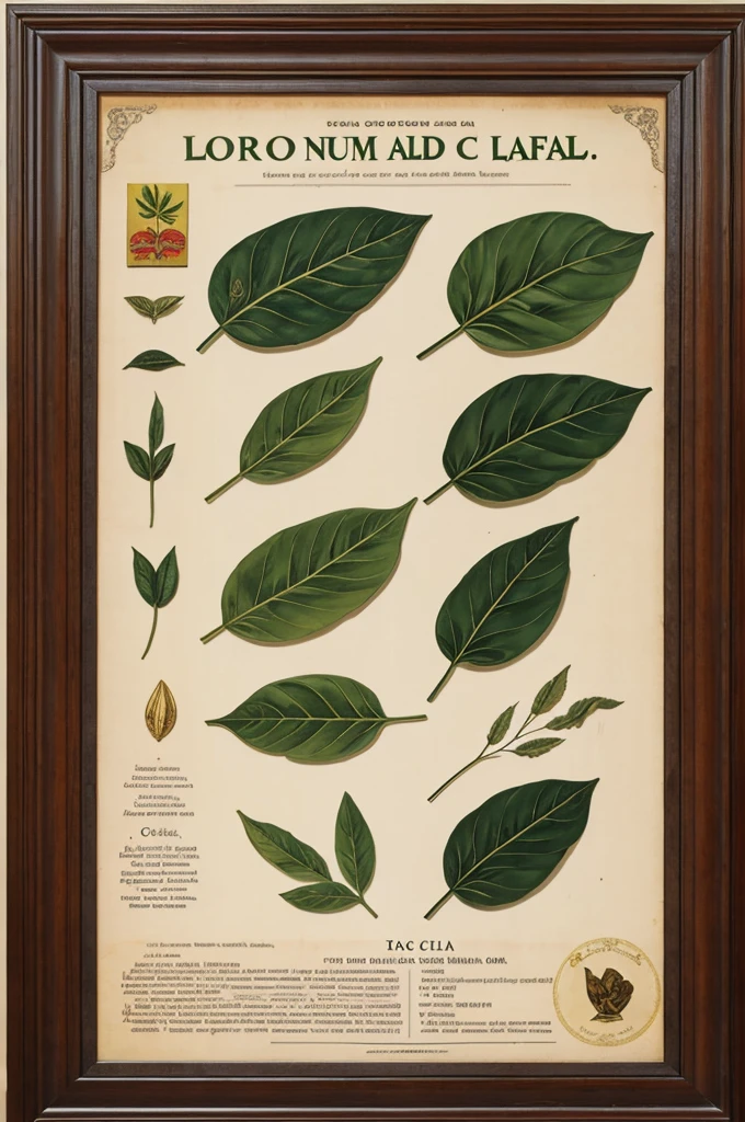 Opium leaf and coca leaf poster