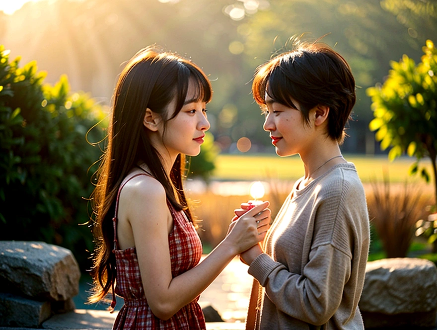 Picturesque place，artistic photos，Humanities photos， Very detailed, 8K, Practical, Practical lighting, warm color灯光, warm color, Expression of love, outdoor， Sun rays, Soft Focus，Very real photos，Ultra-realistic photos，
