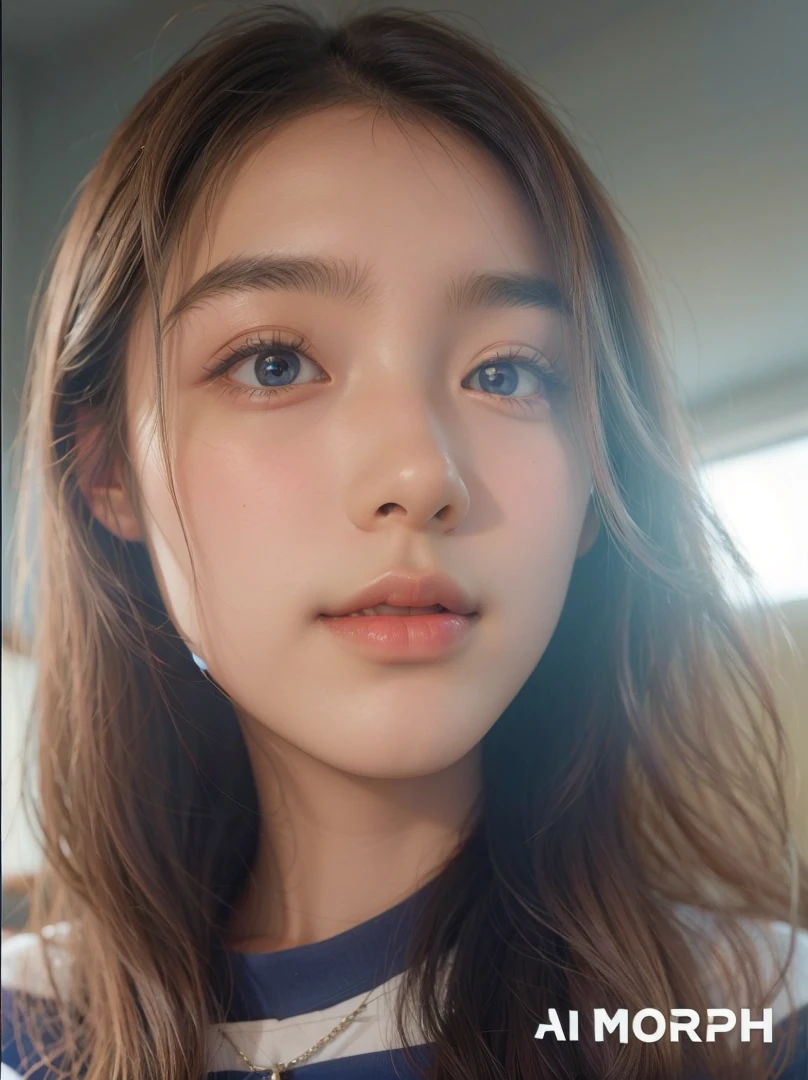 (masterpiece), (highest quality), (Super detailed),(Disheveled Hair),(figure), (One girl), Are standing, smile, Beautiful fine details, Bright Blue Eyes, Beautiful face in every detail, (kamisato ayaka: 1.2), Focus on the face,  ponytail, kamisato ayaka(Genshin Impact), Light blue hair, Detailed Hair, bangs, Best lighting, Best Shadow, Very detailed, Vibrant