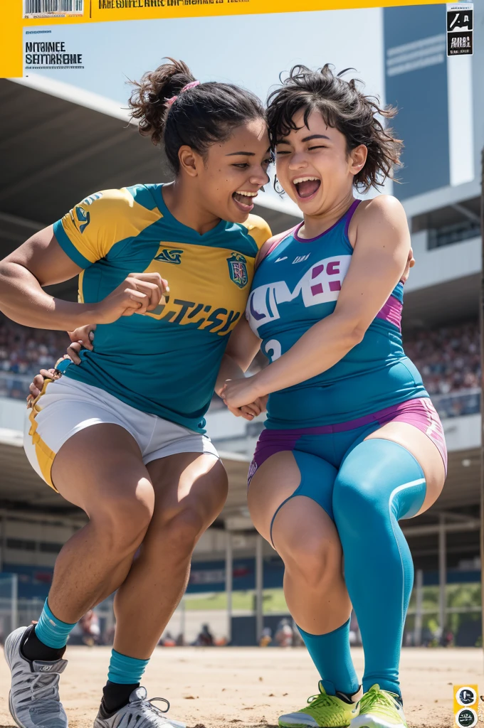a cover with a dynamic and inclusive design, mostrando pessoas de diferentes idades, genders and physical abilities having fun together in sporting activities?