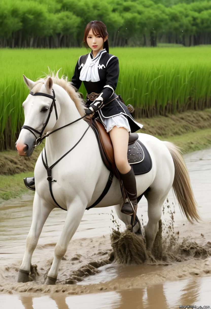 (((masterpiece))),(((highest quality))),((Tabletop:1.4, highest quality)), (Realな写真:1.4), 
((1 cute girl knight)),rodeo,rice field road,
(超High resolution:1.2),, wonderful, Very detailed CG Unity 8k wallpaper, Very detailed, High resolution,fat horse ridden by japanese sexy girl,horse riding wear, tight,r18,adventure,sticky place,
Soft Light, Beautiful detailed girl, Droopy eyes,Very detailedな目と顔, Beautiful and exquisite nose, Beautiful and exquisite,  horse ridden by a girl can't move in swamp because its body is drowned in the sticky mud:10.0 , looks pained ,horse slip and fall in the mud.,weak horse sink down in the mud and jump:5.0,Displeased face:4.0,Real,whipping,Anatomically correct