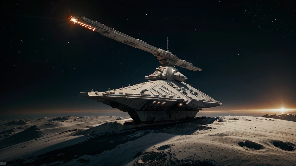 Star Wars imperial star destroyer, ultra realistic, 4k wallpaper, planet in background