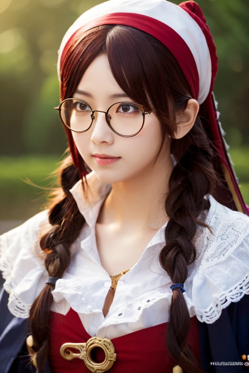 highest quality、masterpiece、High sensitivity、High resolution、detailed、Glasses、Shyly、Female pirate、Cosplay
