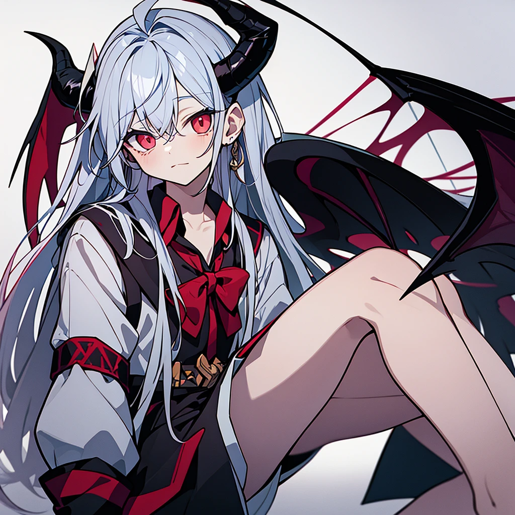 A half-angel, half-demon boy with horns on his head linked to a high school girl