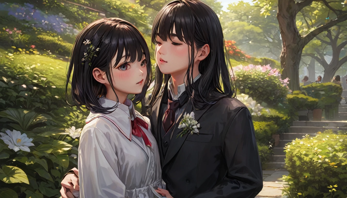 (Realistic:1.4), highest quality, masterpiece, Ultra-high resolution, 1人のmaleの子, duo, One girl, (Detailed face:1.2), (Fine grain:1.2), (Detailed Hair:1.2), (Detailed clothing:1.2), 4K, male, (close your eyes)