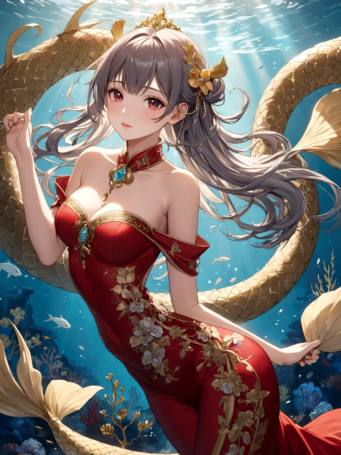 Beauty lying on top of a python, Korean idol, sexy