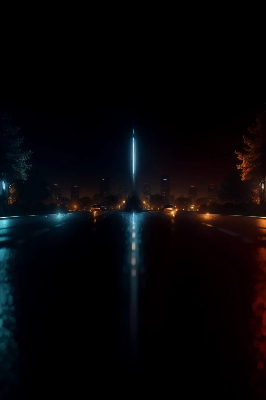 High-Definition Wallpaper, BMW X7 Inspired Design, Nightscape, Minimalistic, Sleek Black Car, Glossy Finish, Mysterious Aura, Moonlit Road, Infinite Black Asphalt, Realistic Rendering, Detailed Shadows, Reflecting Moonlight, Subtle Glowing Lines on the Road, Glossy Black Tyres, Intricate LED Lights illuminating the car's contours, Volumetric Lighting, 4K Resolution, Cinematic Depth, Vibrant Reflections, Artistic Shading, Detailed Background of Trees and Distant Cityscape, Calming Nighttime Ambience, Lif