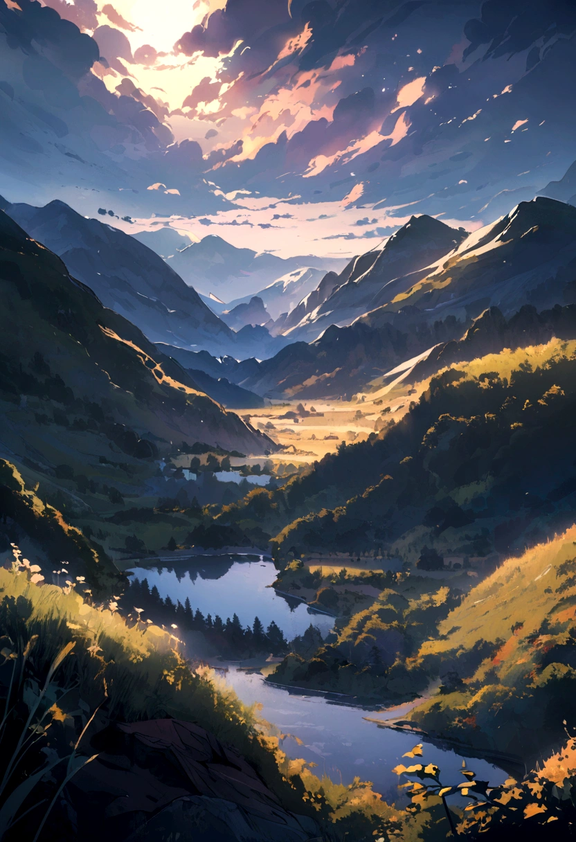 Bel homme sur un beau paysage