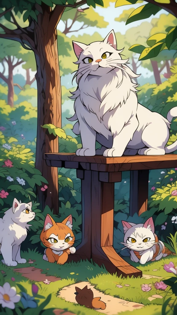 obra de arte, Excelente, 1 garota, cabelo branco, cabelo meio longo, orelhas de gato, looking at the audience, :3, Bonitinho, tissue, jaqueta, fundo branco, presa, alta qualidade, Ultra HD