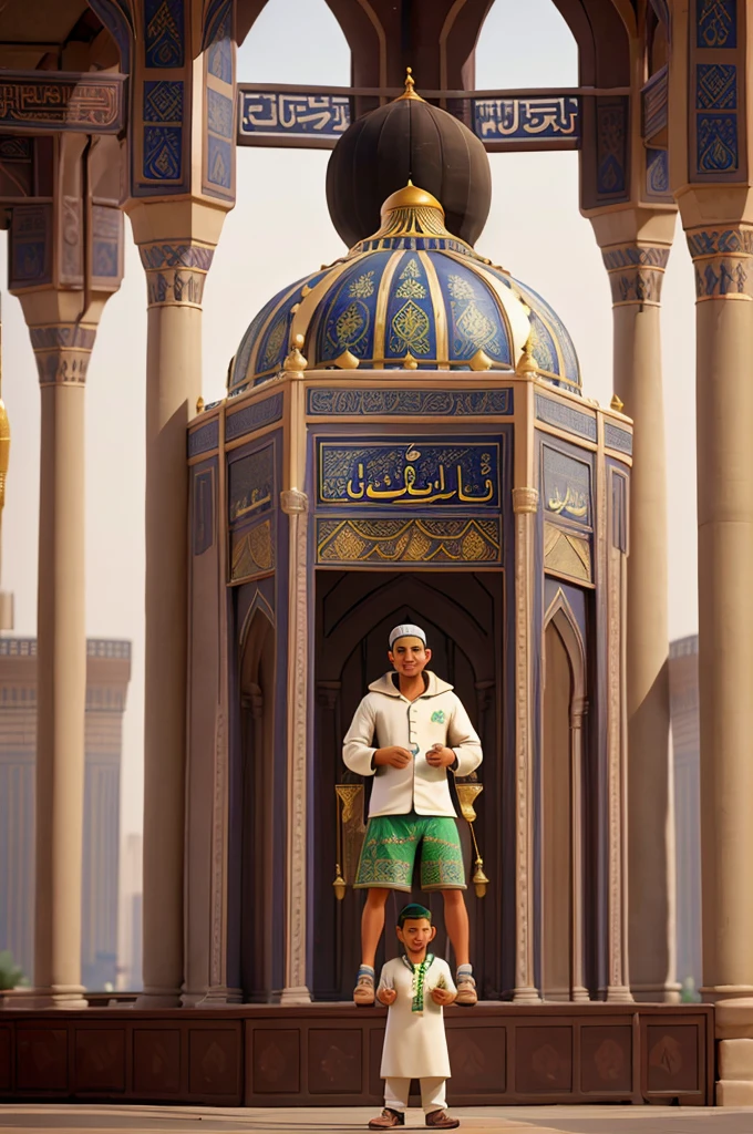 A man celebrates Eid al-Adha in makkah