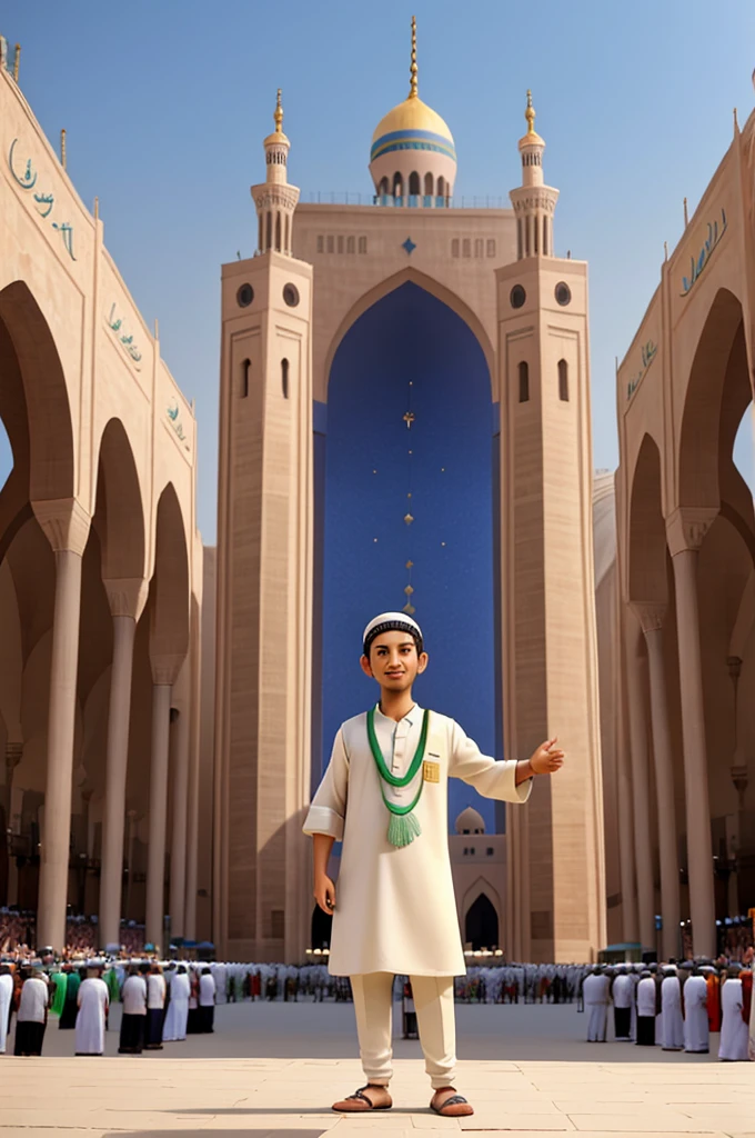 A man celebrates Eid al-Adha in makkah