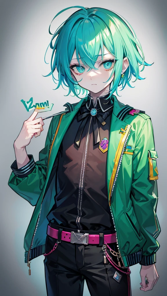 Human boy zombie boy 8 year old male zombie boy boy 8 year old zombie colorful jacket and green school pants
