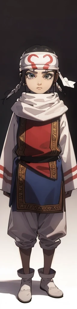 Extremely beautiful cutte ??? 10yearl old kid kid body extremely detailed clothing expensive cowl bandana on forehead profile image full body image style girly face side view girl looking at me ultra cute face kid extremely detailed face extremely detailed facial detailed