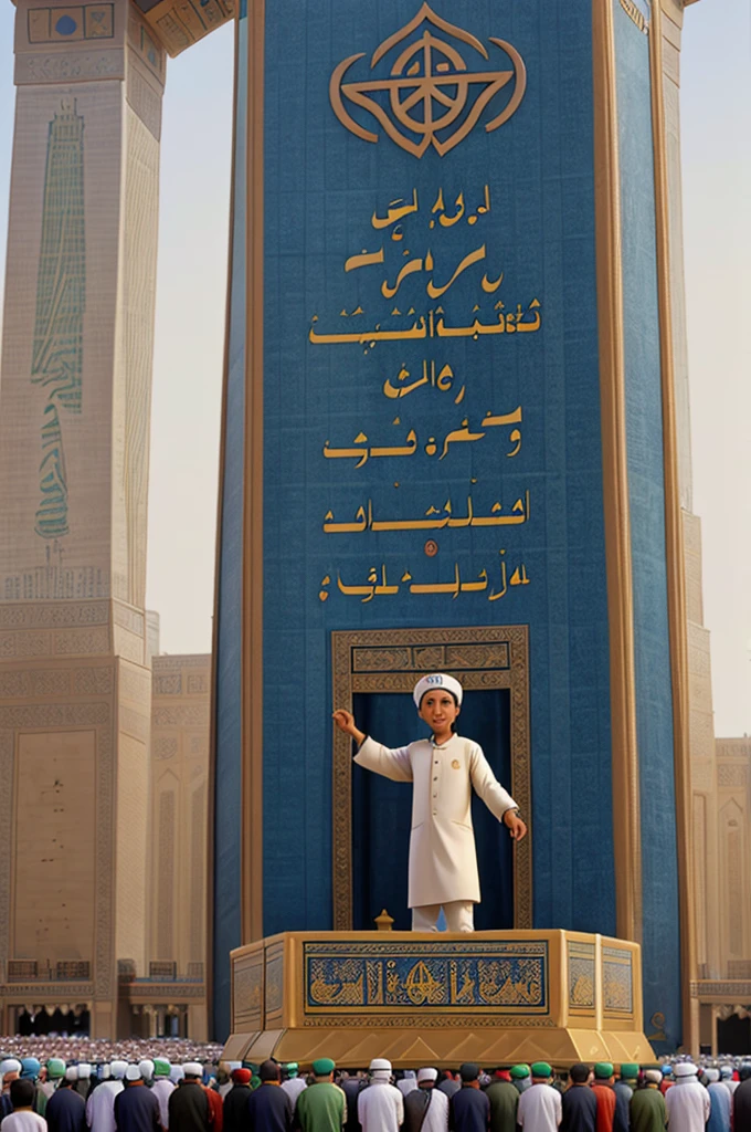 A man celebrates Eid al-Adha in Mecca during the Hajj season