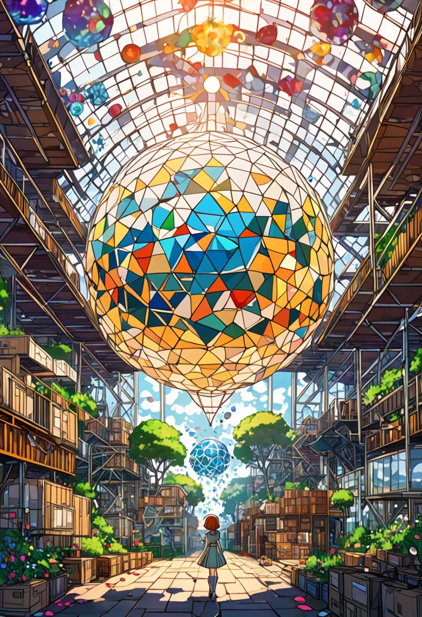 archetypal world:1.5 (i.e. the world of the boxyards:1.3), biosphere background, atomic, molecule, element, cute flare, rose petal, ink_doodle, (1girl:1), beautiful, aesthetic, full body shot, biosphere, Fine Art, early 20th century, fragrealitytech, shattered warped reality
