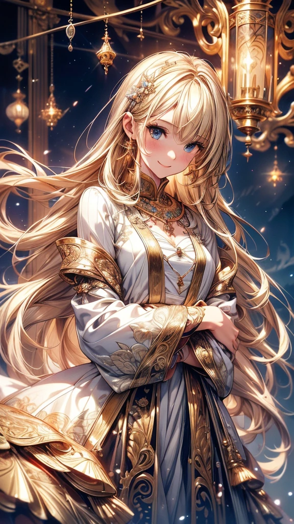 ((highest quality)),(Ultra-high resolution),(Very detailed),(Detailed Description),((The best CG)),(masterpiece),Ultra-precise art,Amazing drawing art,(Fantasy art with intricate detail:1.5), Pray to the stars, storm、Very detailedな CG Unity 8k 壁紙, Cute single girl, 27 blonde girl, beautiful girl, Hot Maiden, White skin (超masterpiece, Beautiful person, well detailed face polluted smilee, Realistic, Surreal), 、Girl holding cute brown striped cat in her arms, (Lighting)、smile,Upper Body 、Flat Chest