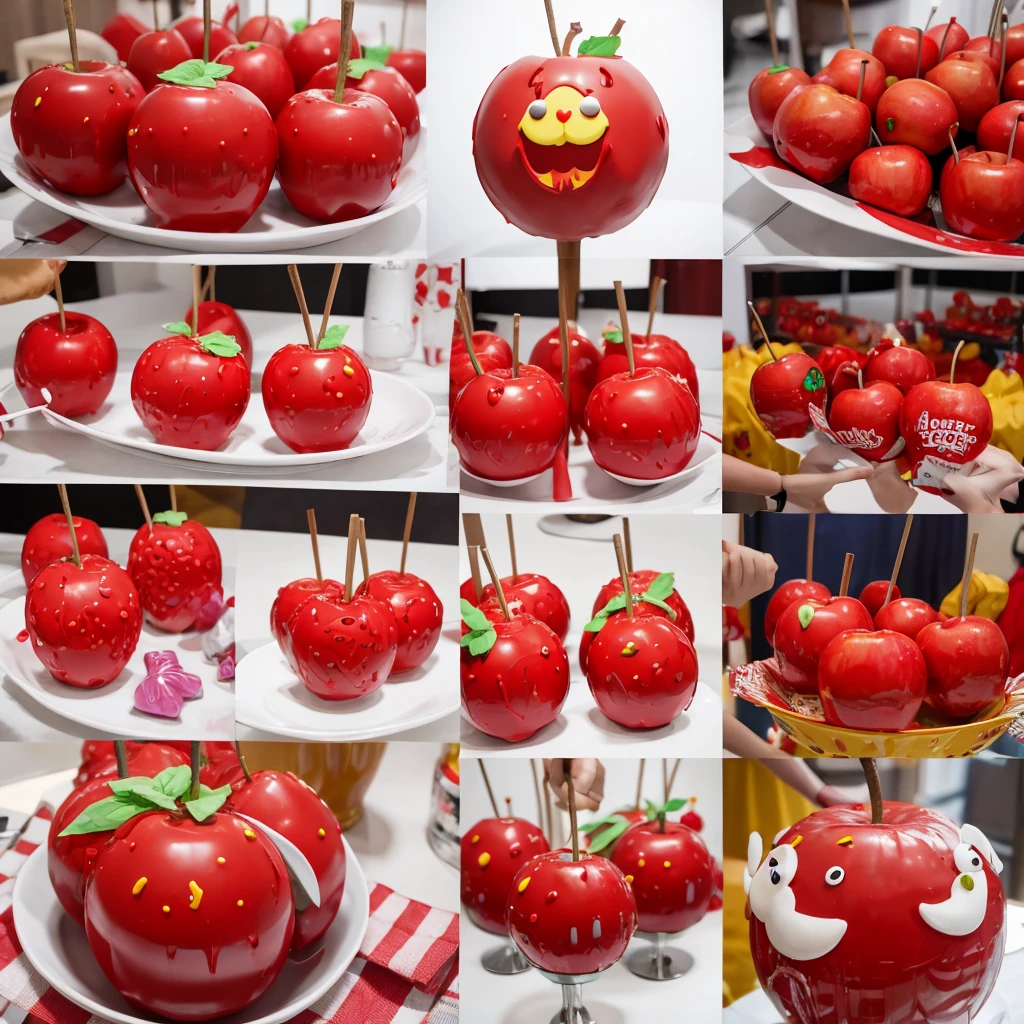 Making candy apples into mascot characters