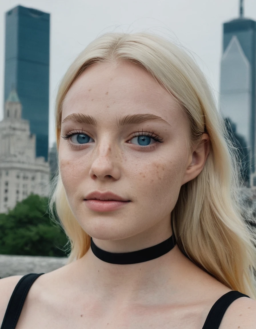 (Skin Texture, pores, natural,iPhone,RAW)), (blonde hair: 1.3) natural lighting,Highest Quality full body photo of a stunning woman blue eyes, freckles ,black thin choker, black top, Nikon Z9, realistic matte skin, blurry city in the background, 8K, symmetric, Negative prompt: ugly, deformed, airbrushed, photoshop, rendered, (multiple people), blurry, cleavage, red lipstick,
Steps: 30, Size: 1024x1024, Seed: 359619618, Model: juggernautXL_v7Rundiffusion, Version: v1.7.0, Sampler: DPM++ 2S a Karras, CFG scale: 5.5, Model hash: 0724518c6b, "krfroseth_xl_1_standard_merger_14_90_02_08: 5b5439b0311c"