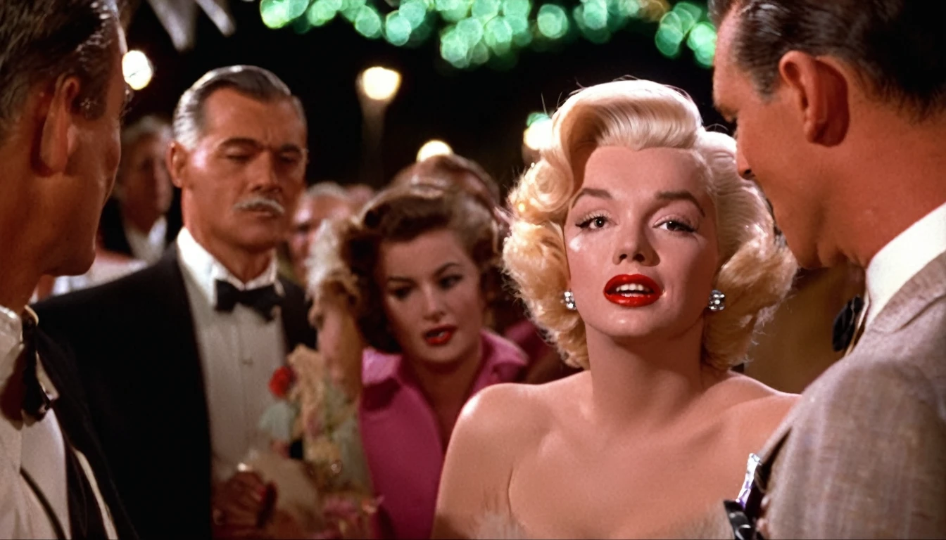 Marilyn Monroe is quite surprised.