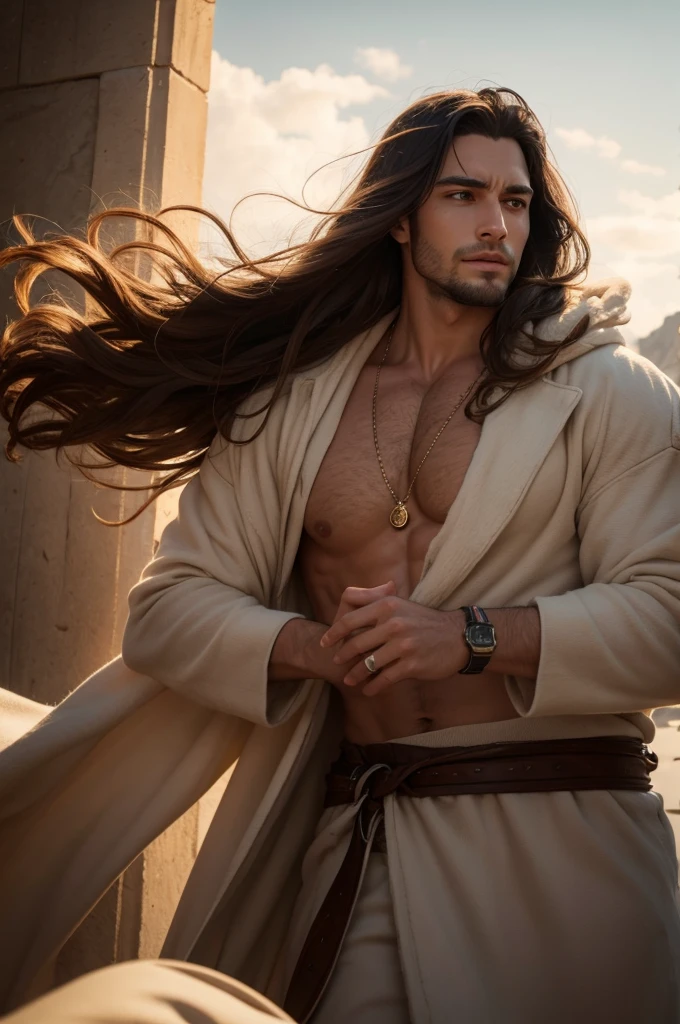 Men beautiful with light touches