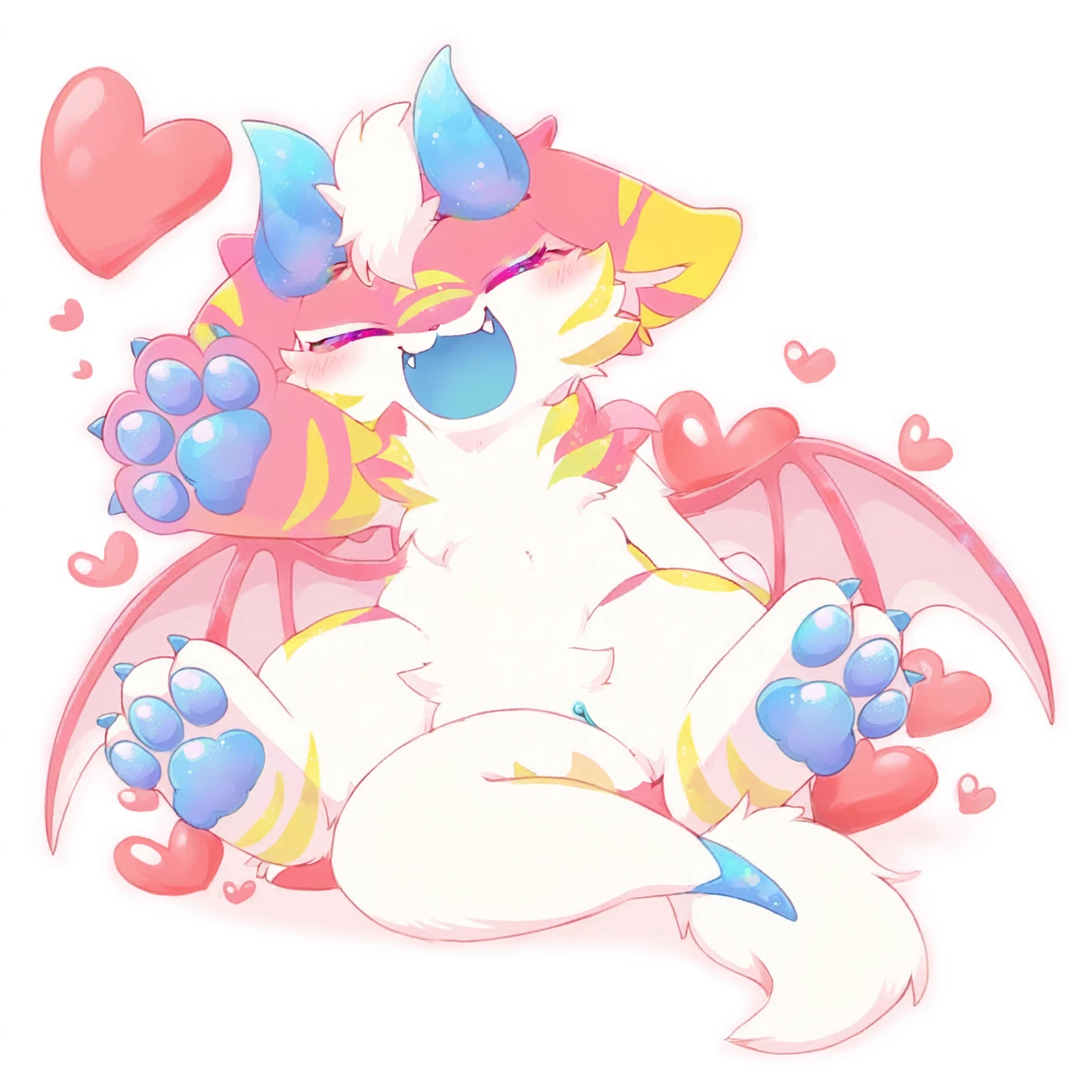 there is a cartoon picture of a white cat with a pink hat and sunglasses, lowres, soft delicate draconic features, furry art!!!, furry furaffinity, fursona art, commission on furaffinity, furry fursona, fursona!!!!, commission for high res, furry fluffy iridescent dragon, highres, cute little dragon, furaffinity fursona, nsfw, pussy, cum inside