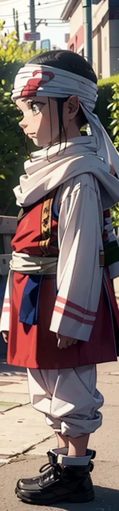 Beautiful ??? face quality clothing Extremely beautiful cute kid 7year old kid kid body extremely detailed clothing expensive cowl bandana on forehead profile image full body image style beautiful kid face side view ultra cute face ??? beautiful kid kid like face